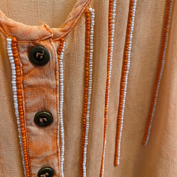 Orange woman’s small sheer top with beadwork - Picture 7 of 9